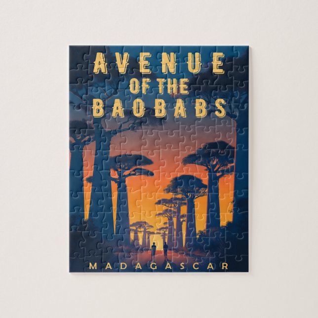 Puzzle Avenue des Baobabs Madagascar - Afrique rétro (Vertical)