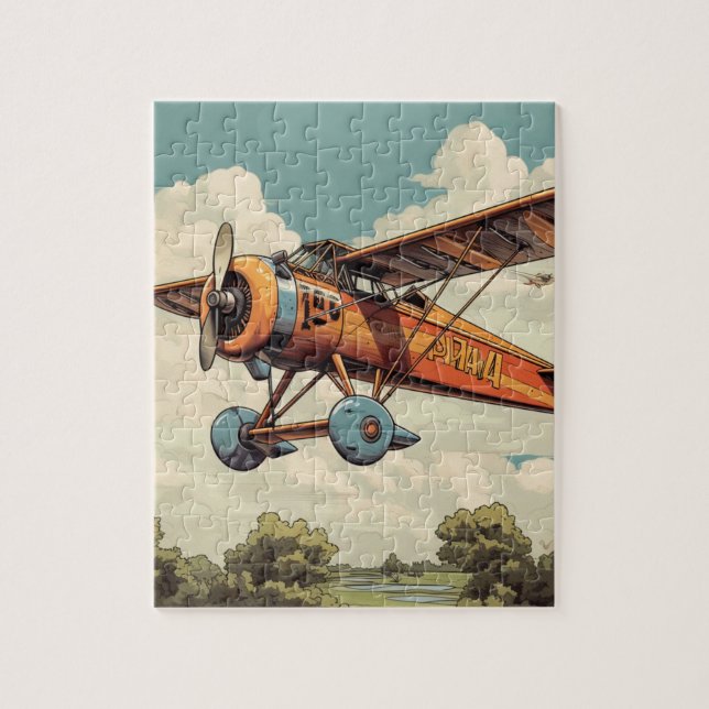 Puzzle Avion Biplane antique surdimensionné (Vertical)