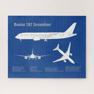 Puzzle Avion de ligne 787 - Plan de dessin du plan direct