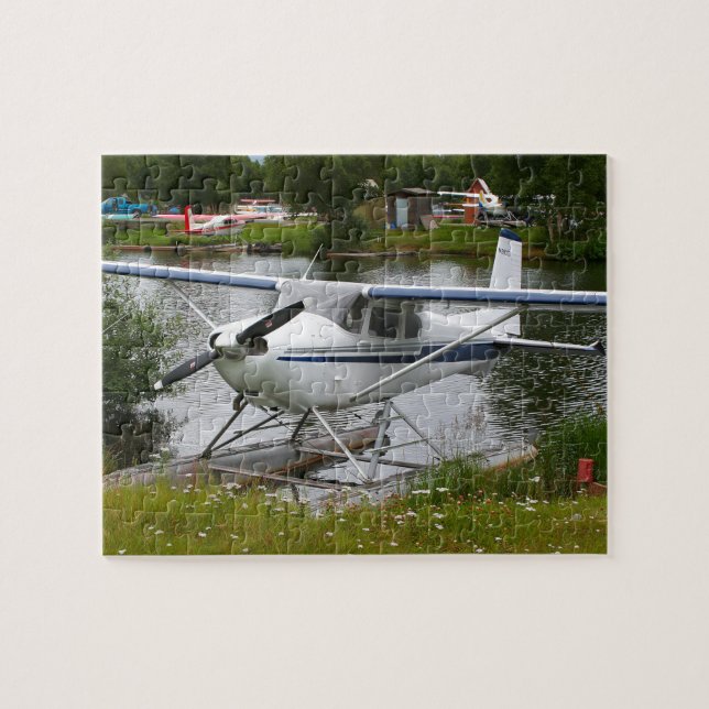 Puzzle Avion flotteur blanc, marine et gris, Alaska (Horizontal)
