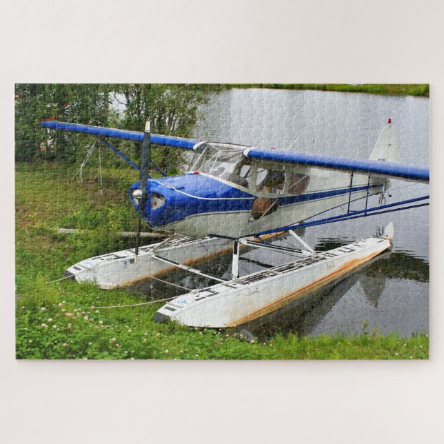 Puzzle Avion flotteur bleu et blanc, Lake Hood, Alaska 2 (Horizontal)
