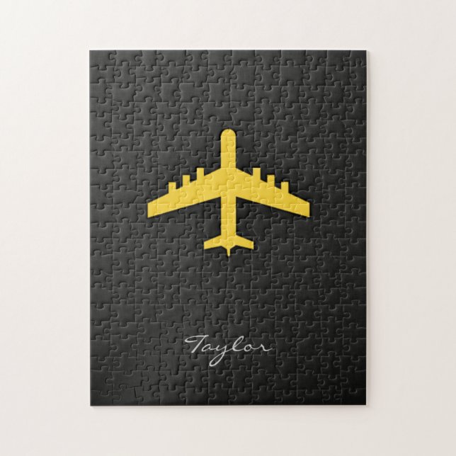 Puzzle Avion jaune orange (Vertical)