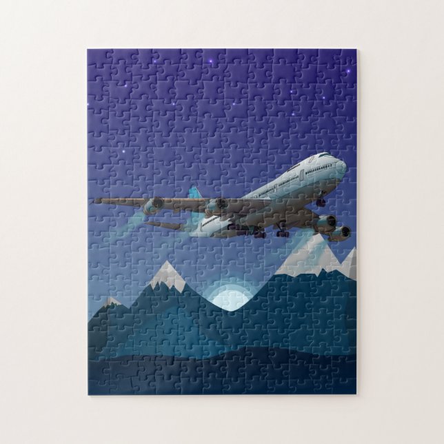 Puzzle Avion. Jumbo jet. (Vertical)