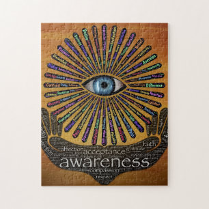 Puzzle Awareness Minds Eye Inspirational Word Art