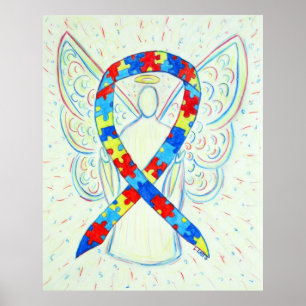 Puzzle Awareness Ribbon Angel Poster Art Imprimer