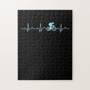 Puzzle awesome cyclist heartbeat mountain biking cycline