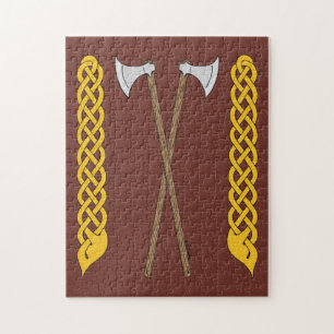 Puzzle Axes danois/viking traversés par une plaque