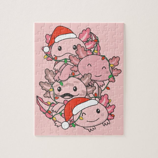 Puzzle Axolotl Arbre de Noël Animaux de Noël Axolotls (Vertical)