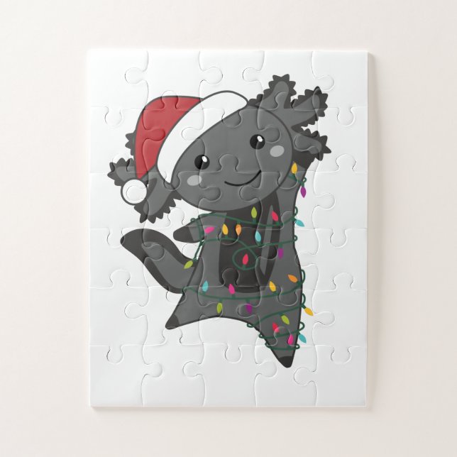 Puzzle Axolotl Joyeux Noël Animaux d'hiver Axolotls (Vertical)