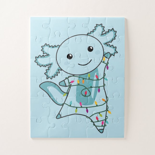 Puzzle Axolotl Joyeux Noël Animaux d'hiver Axolotls Ji (Vertical)