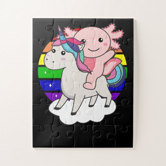 Puzzle Axolotl Unicorn Rainbow Animals Unicorns (Vertical)