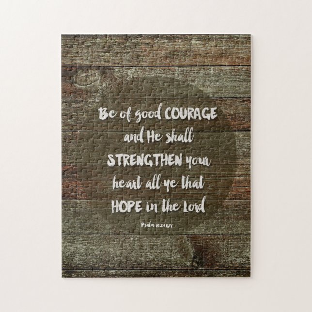 Puzzle Ayez du Courage - Psaume 31:24 (Vertical)