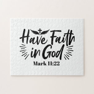 Puzzle Ayez foi en Dieu Mark 11:22 Citation Inspirationne