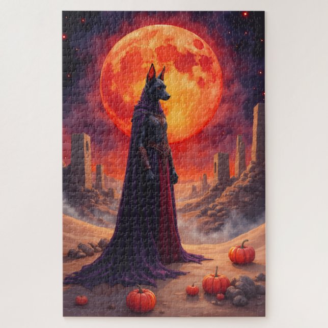 Puzzle Azawakh Halloween Dark Desert Fantastique (Vertical)