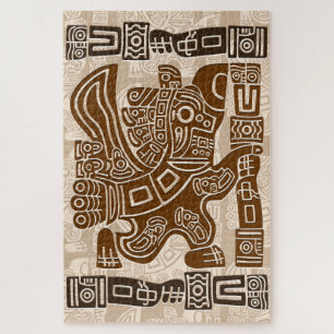 Puzzle Aztec Eagle Guerrier Tribal Art antique