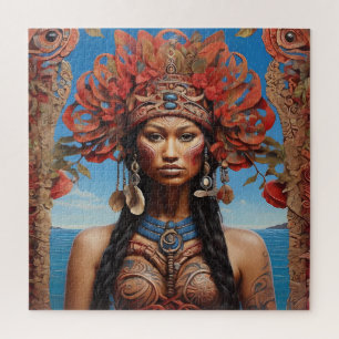 Puzzle Aztèque Abstrait Fusion Tribale Vibrant Art