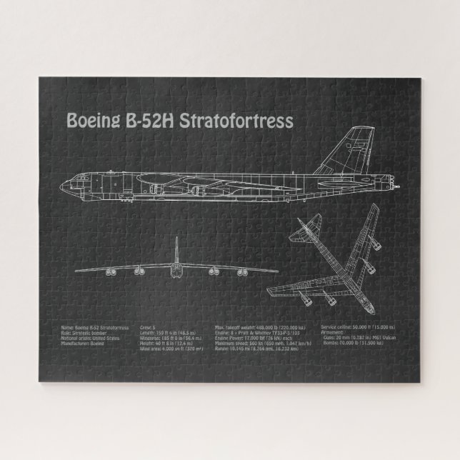 Puzzle B-52 Stratoforteresse - Plan directeur de l'avion  (Horizontal)