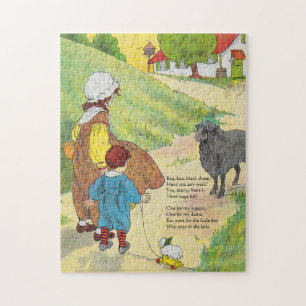 Puzzle Baa, Baa, Mouton Noir, Mère Goose Nurserme Rhyme