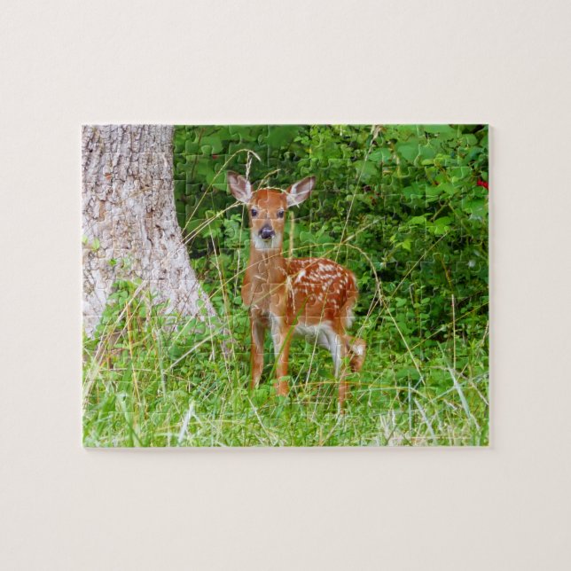Puzzle Baby Deer in the Woods Nature Photography (Horizontal)
