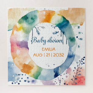 Puzzle Baby shower BOHO personnalisé