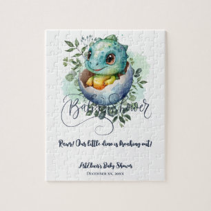 Puzzle Baby shower Feuille Dinosaur Oeuf Cute Aquarelle