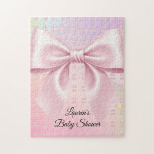 Puzzle Baby-Shower Minimaliste Arc-En-Ciel Rose