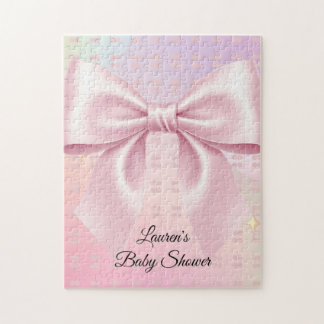 Puzzle Baby-Shower Minimaliste Arc-En-Ciel Rose