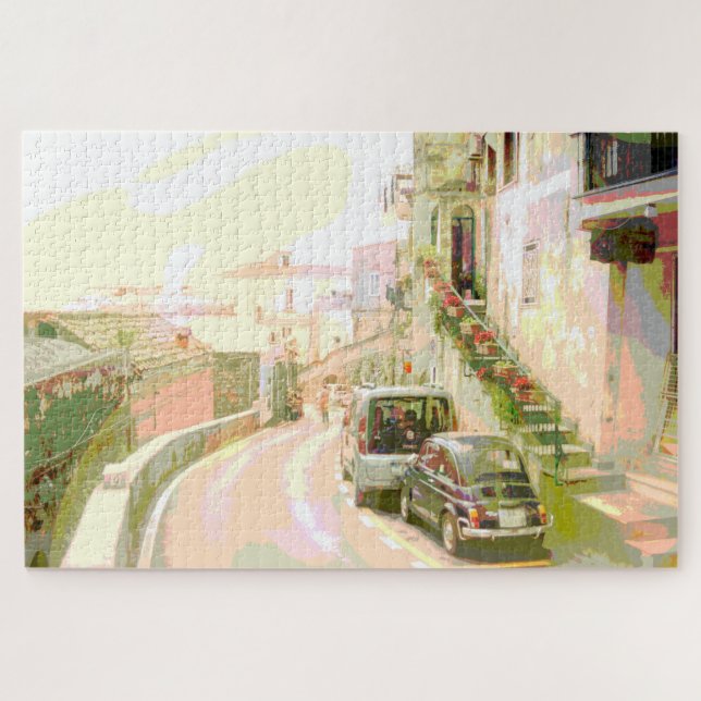 Puzzle Back Street Italie Digital Impressionniste Pop Art (Horizontal)