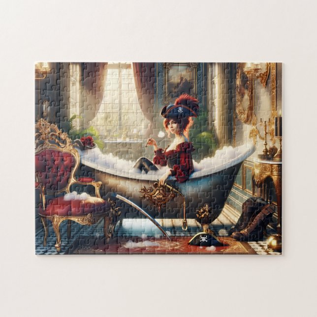 Puzzle Baignoire pirate lady victorienne décoration de sa (Horizontal)