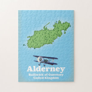 Puzzle Bailliage de Guernesey Alderney Royaume-Uni Carte