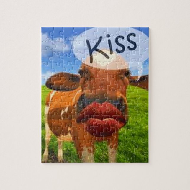 Puzzle Baiser de vache ! Mignon et amusant ! (Vertical)