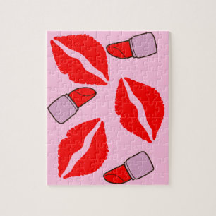 Puzzle baisers et rouges à lèvres