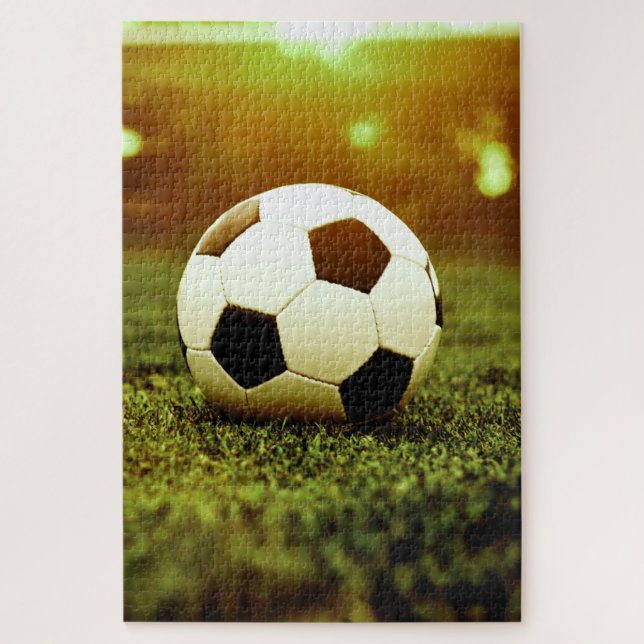 Puzzle Bal de football sur herbe (Vertical)