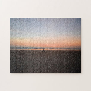 Puzzle Balade en vélo solitaire Sunrise sur la plage - 11