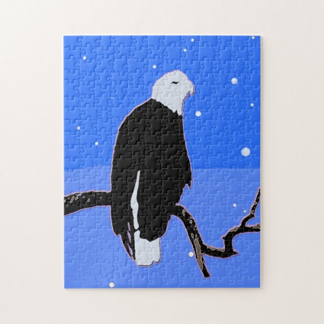 Puzzle Bald Eagle en hiver - Art original de la faune (Vertical)