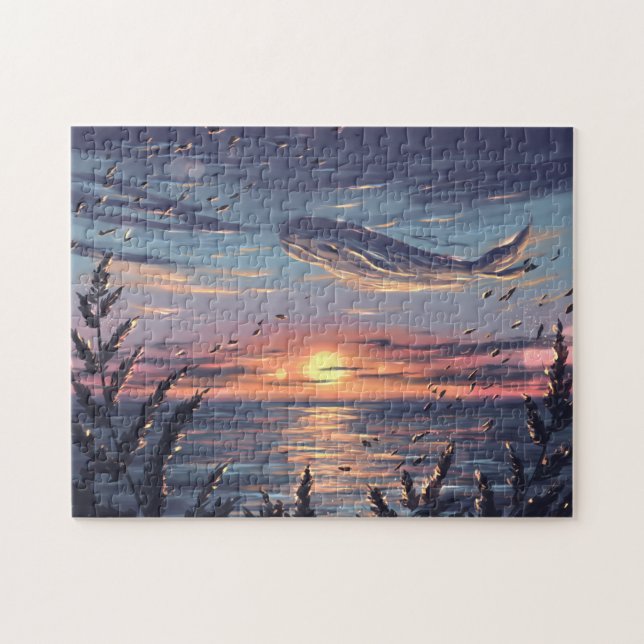 Puzzle Baleine dans les nuages (Horizontal)