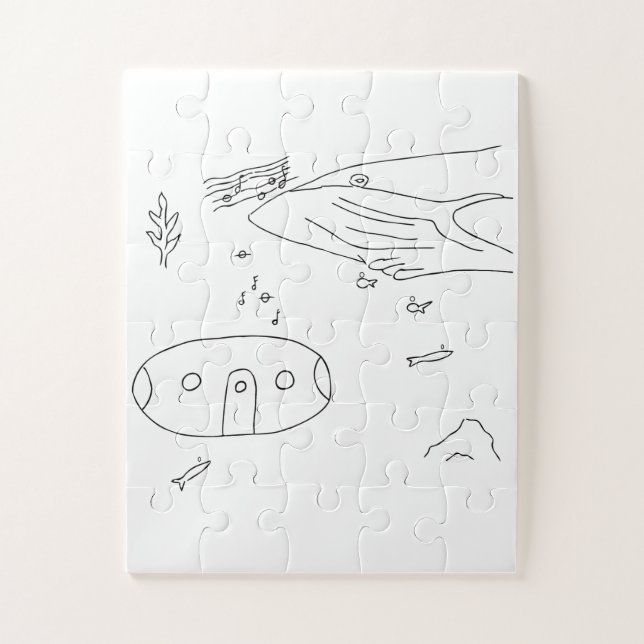 Puzzle Baleine et Rouge Runner chantent (Vertical)
