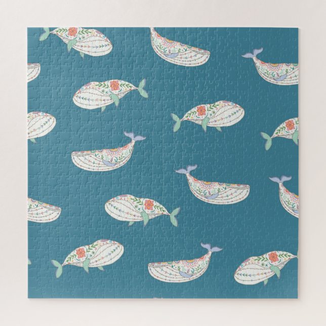 Puzzle Baleine scandinave, animaux de mer motif (Vertical)