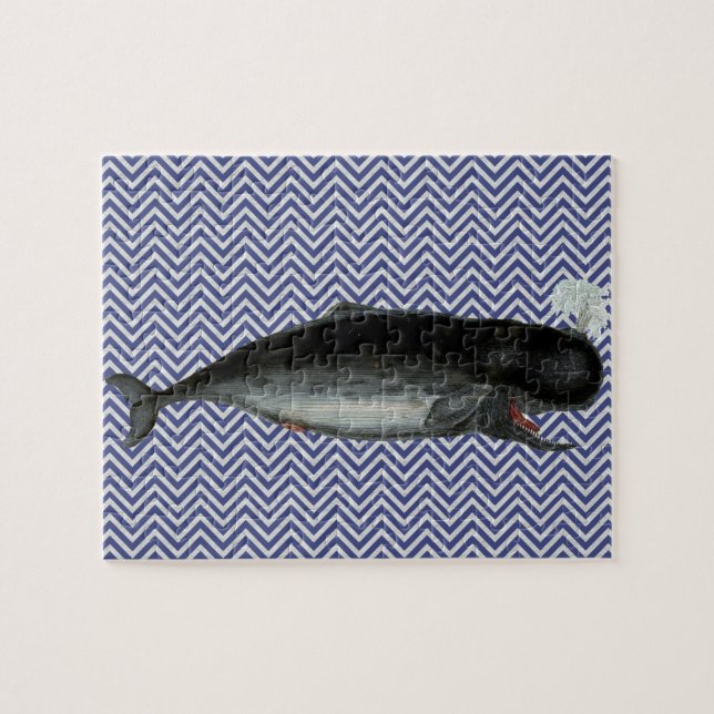 Puzzle Baleine vintage à rire (Horizontal)