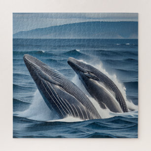 Puzzle Baleines à bosse majestueuses en mouvement