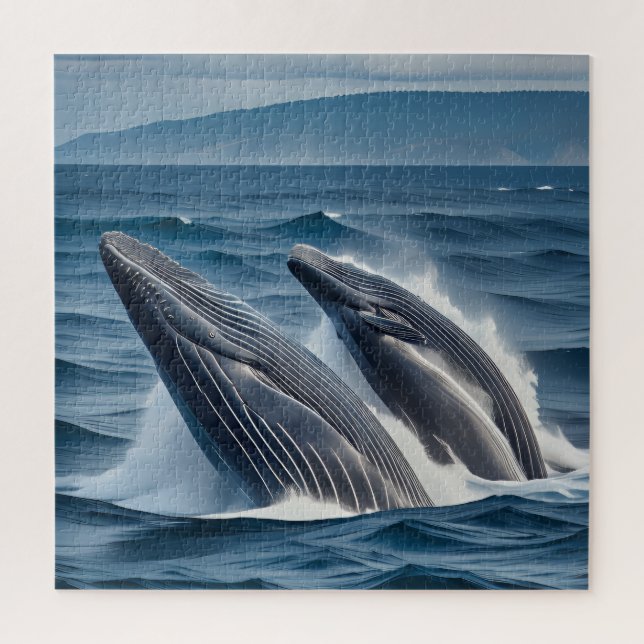 Puzzle Baleines à bosse majestueuses en mouvement (Vertical)