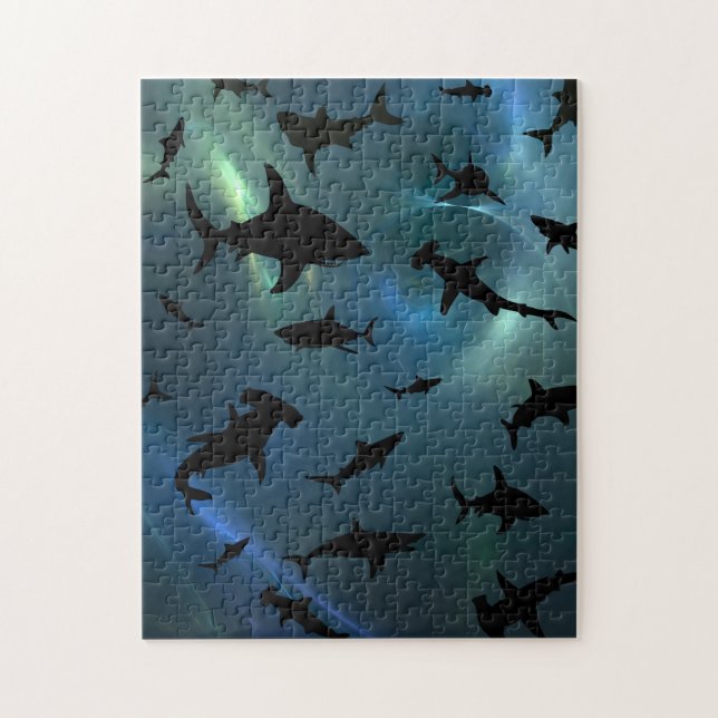 Puzzle Baleines à mâchoires de requin modernes sous la ga (Vertical)