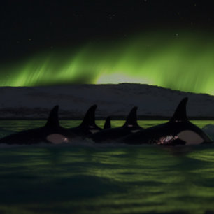 Puzzle Baleines tueuses sous l'Aurora - Orca
