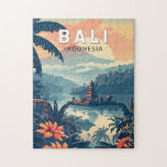 Puzzle Bali Indonésie Travel Art Vintage<br><div class="desc">Conception de voyage vectorielle rétro Bali. Bali est une île du sud-est asiatique réputée pour ses plages,  ses temples et sa culture. Elle abrite également la vie marine,  des parcs safaris et des oeuvres d'art.</div>