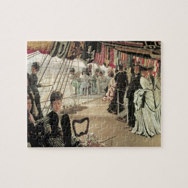 Puzzle Ball on Shiboard de James Tissot, Art Victorien (Horizontal)