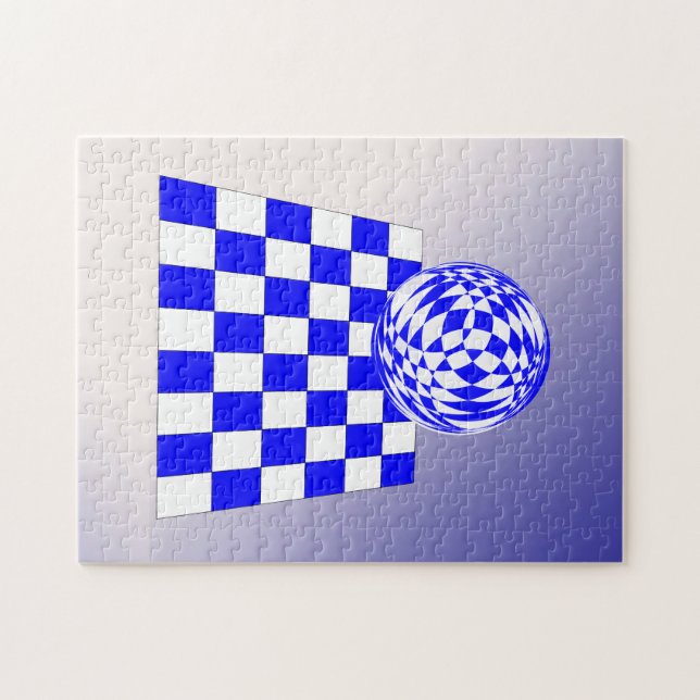 Puzzle - Balle 3D sur damier (Horizontal)