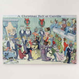 Puzzle Balle de Noël à Catville, Louis Wain