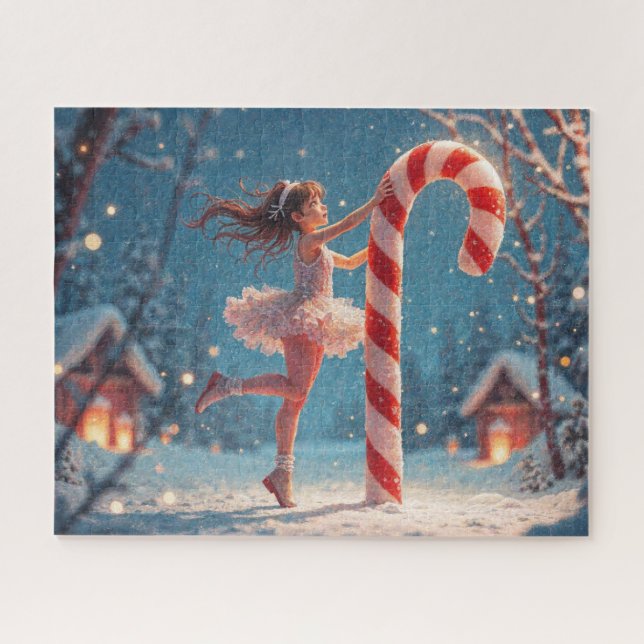Puzzle Ballerina Anime Fille et Sucre de canne Noël (Horizontal)