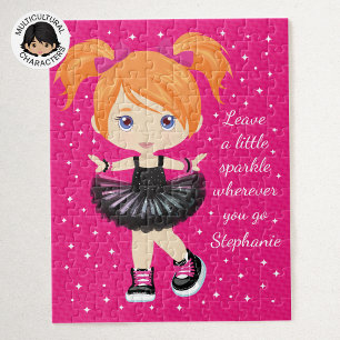 Puzzle Ballerina aux cheveux rouges personnalisée