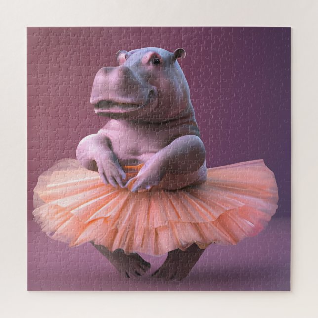 Puzzle Ballerina Hippo (Vertical)